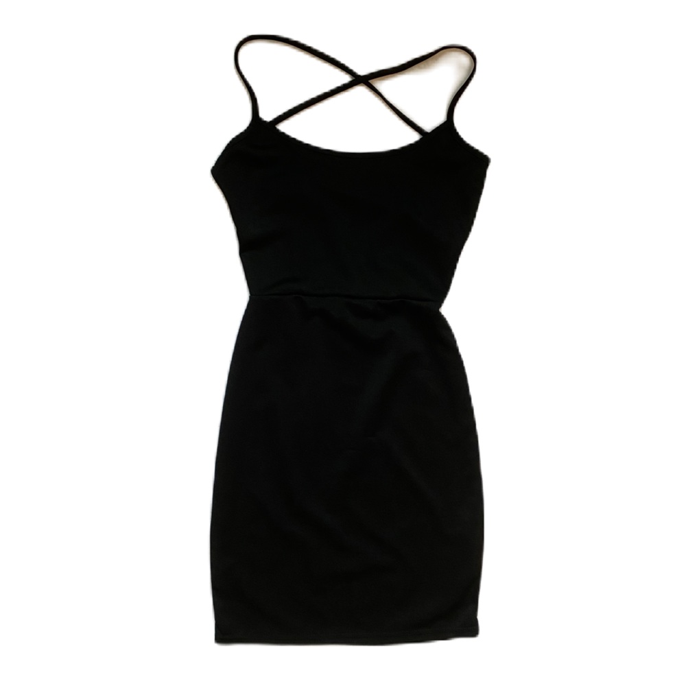 NWT Open Strappy Back Mini Dress Black Size 2